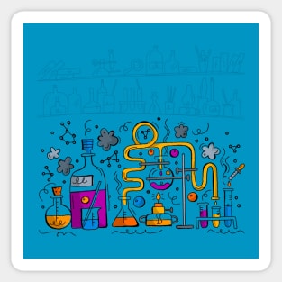 Chemistry Background Doodle Sticker
